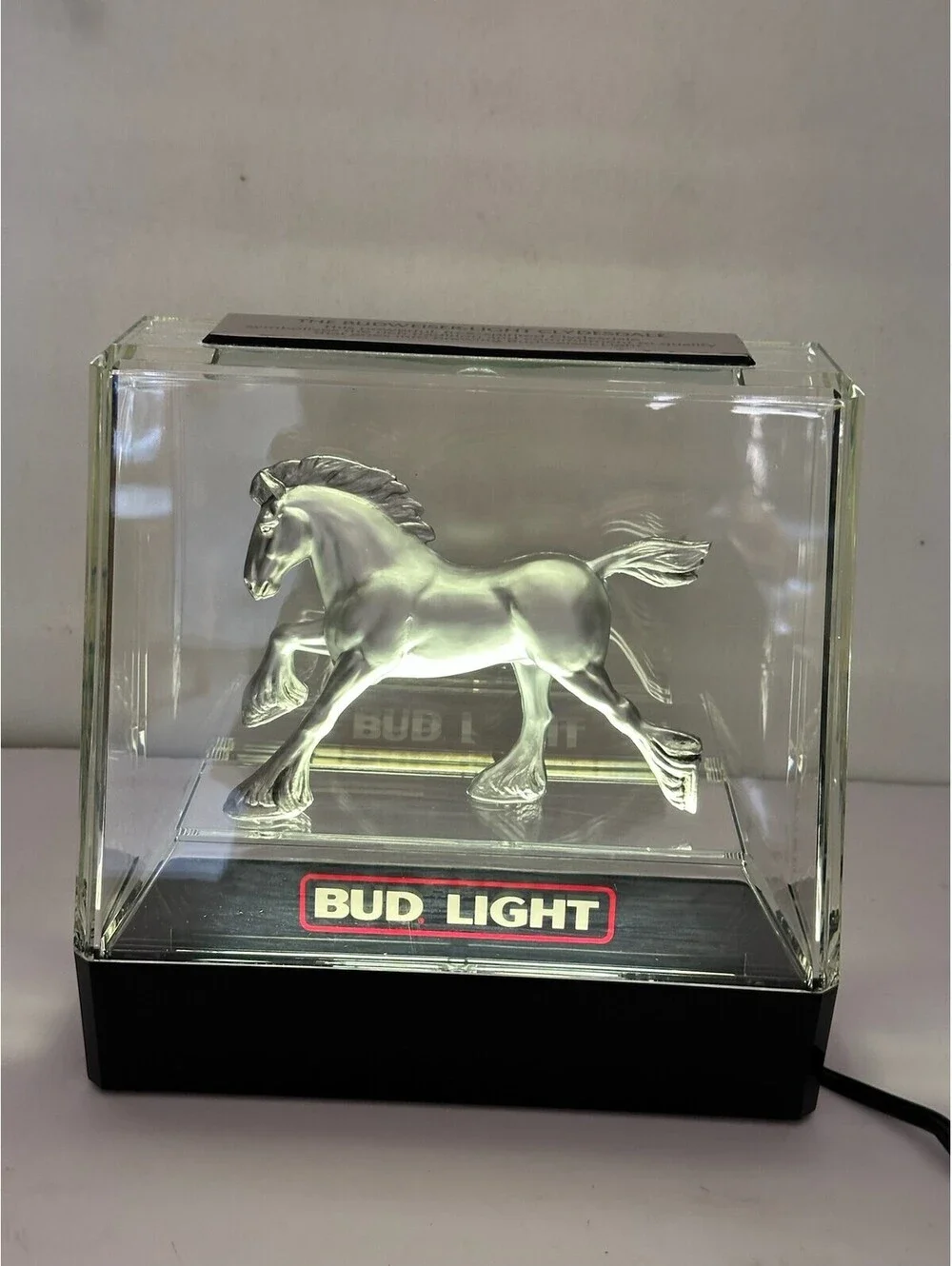 Vintage 1982 Bud Light Clydesdale Lighted Sign C13 Lakeside Ltd. Collectible